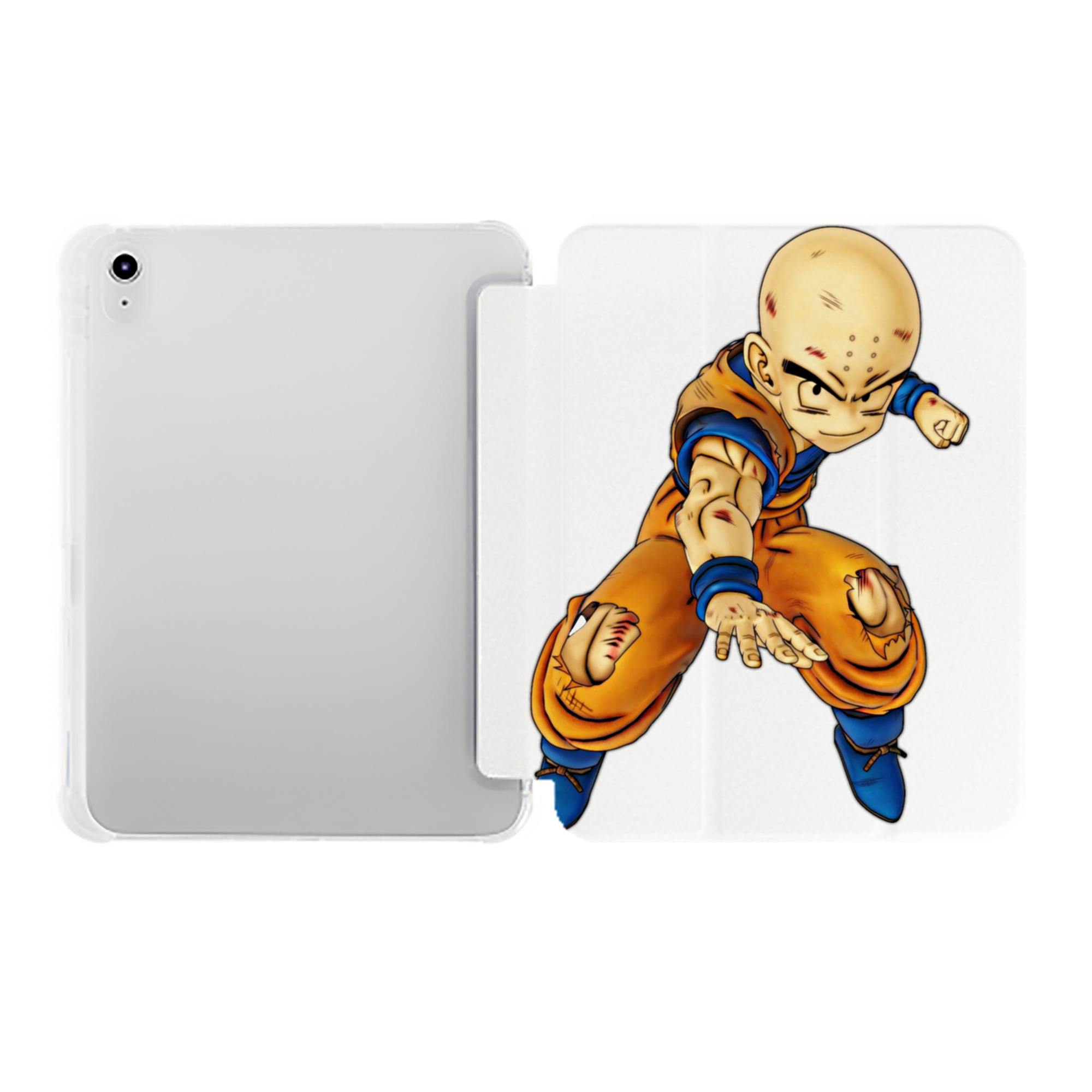 （画像用） ドラゴンボール クリリン DRAGON BALL krillin IPad ケース ペン収納付き 三つ折りスタンド PUレザー×シリコン 対応機種9.5/10.5/10.9インチ